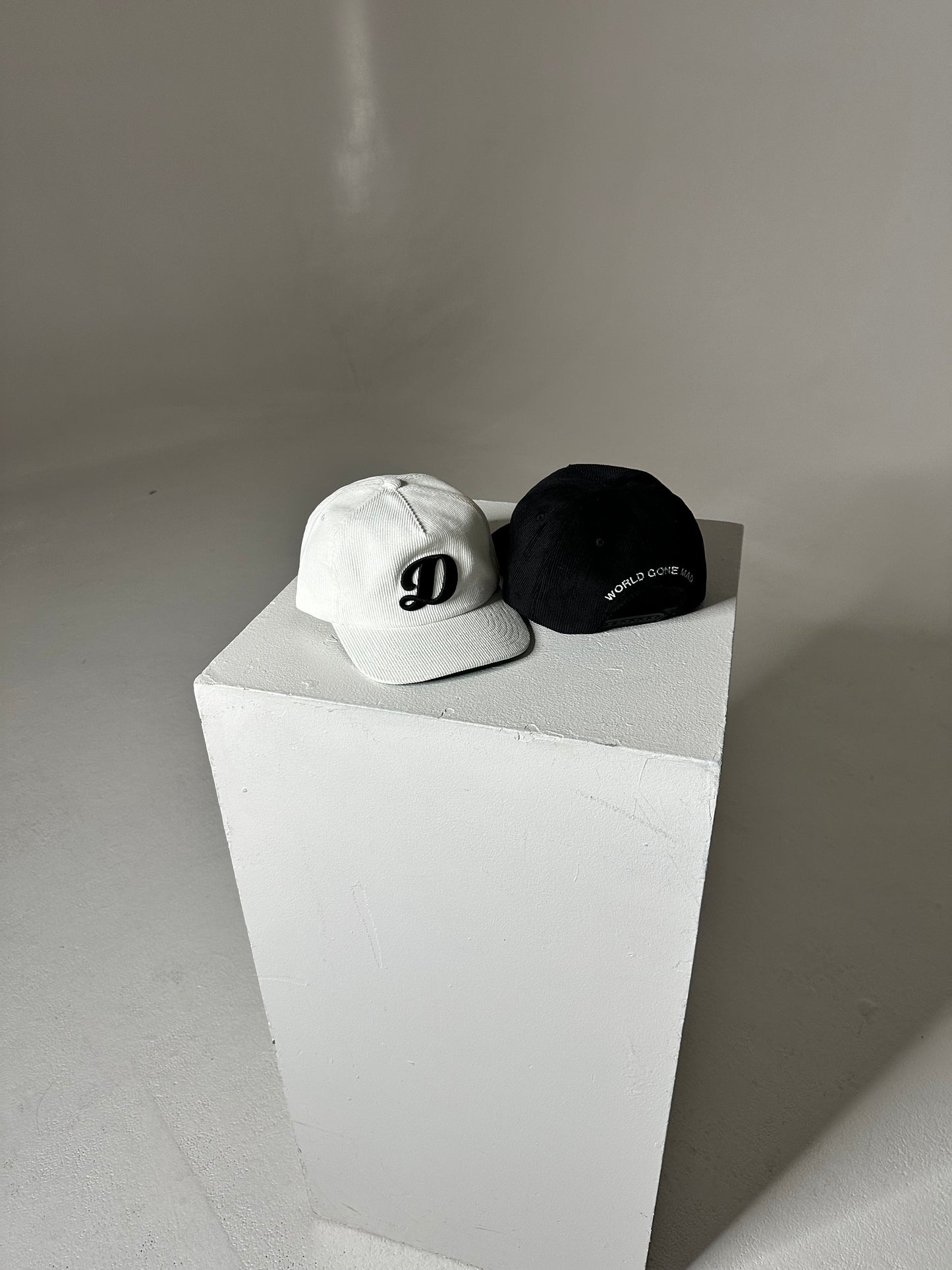 Corduroy "D" Hat - White
