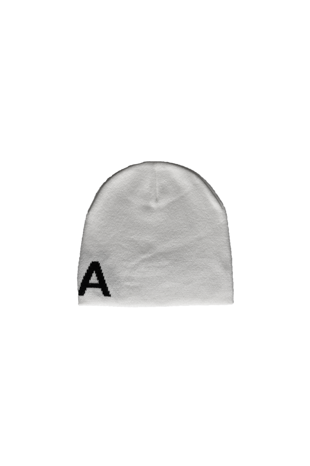 Jacquard Wordmark Beanie - White