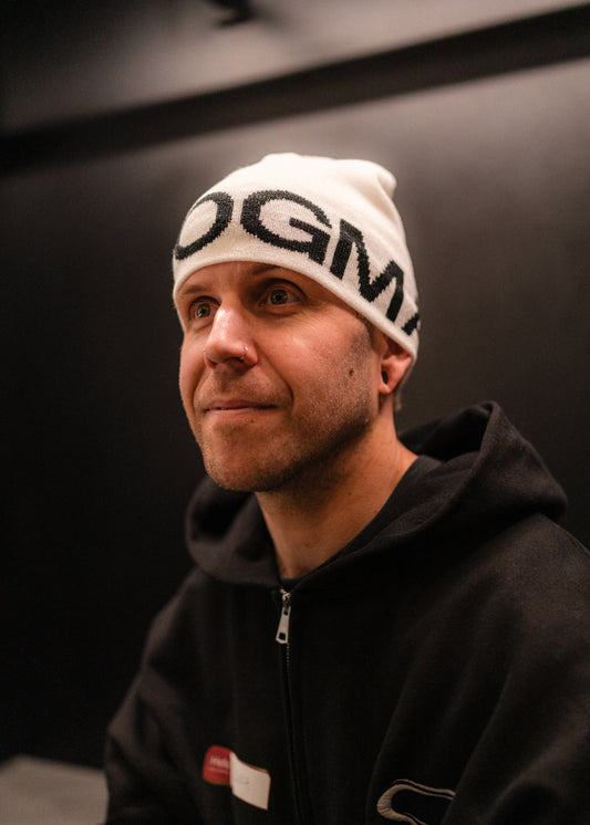 Jacquard Wordmark Beanie - White