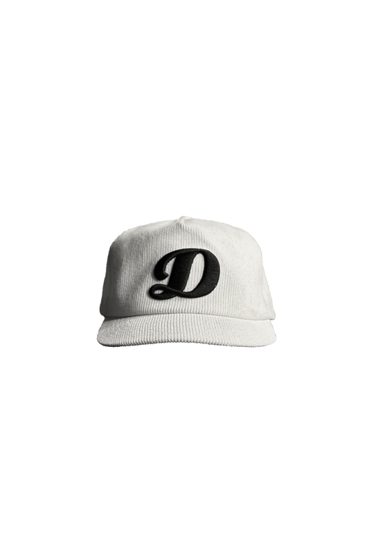 Corduroy "D" Hat - White