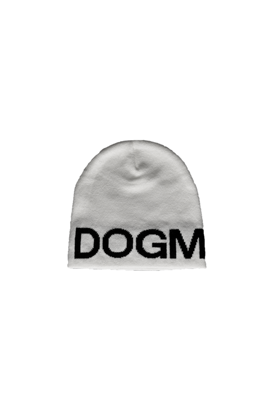 Jacquard Wordmark Beanie - White